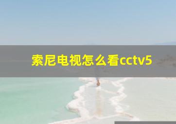 索尼电视怎么看cctv5