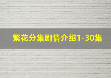 繁花分集剧情介绍1-30集