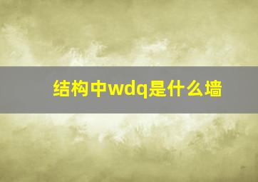 结构中wdq是什么墙