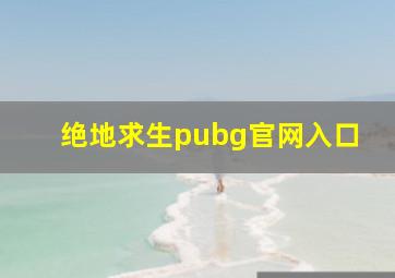 绝地求生pubg官网入口