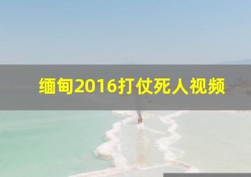 缅甸2016打仗死人视频