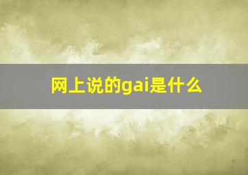 网上说的gai是什么