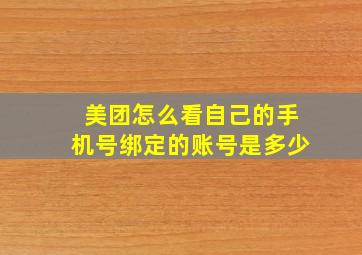 美团怎么看自己的手机号绑定的账号是多少