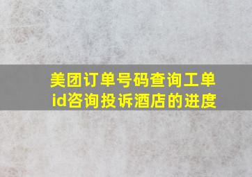 美团订单号码查询工单id咨询投诉酒店的进度