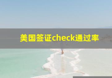 美国签证check通过率