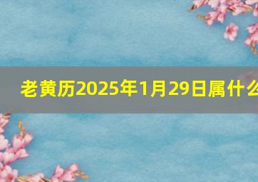 老黄历2025年1月29日属什么