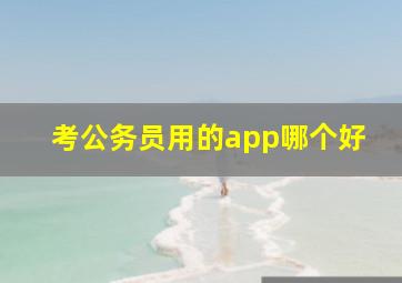 考公务员用的app哪个好