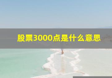 股票3000点是什么意思