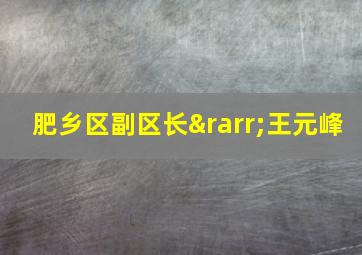 肥乡区副区长→王元峰