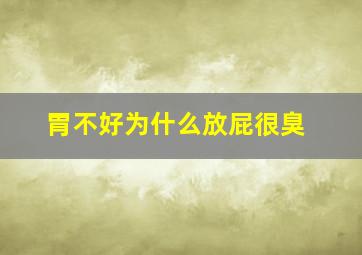 胃不好为什么放屁很臭