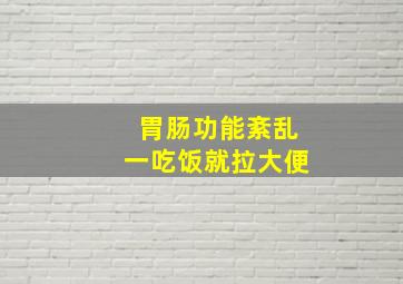 胃肠功能紊乱一吃饭就拉大便