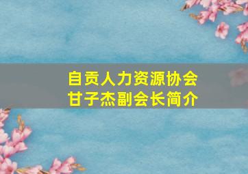 自贡人力资源协会甘子杰副会长简介