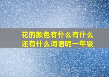 花的颜色有什么有什么还有什么词语呢一年级