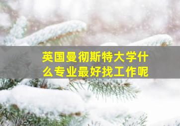 英国曼彻斯特大学什么专业最好找工作呢