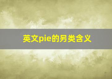 英文pie的另类含义