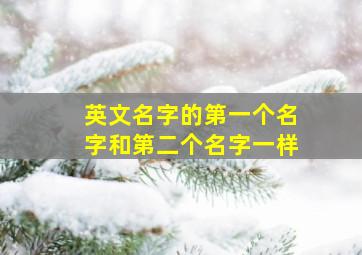 英文名字的第一个名字和第二个名字一样