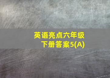 英语亮点六年级下册答案5(A)