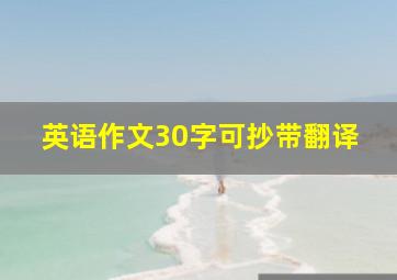 英语作文30字可抄带翻译