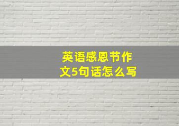 英语感恩节作文5句话怎么写