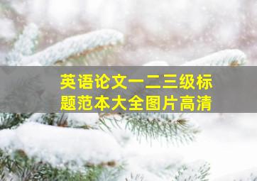 英语论文一二三级标题范本大全图片高清