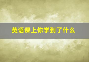 英语课上你学到了什么