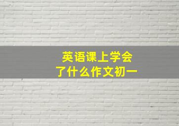 英语课上学会了什么作文初一