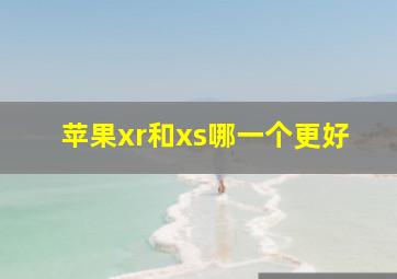 苹果xr和xs哪一个更好