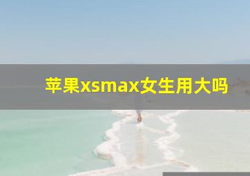 苹果xsmax女生用大吗