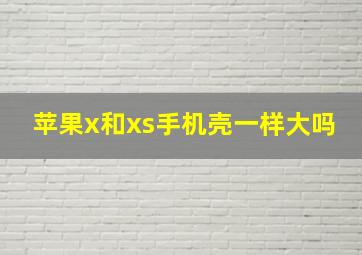 苹果x和xs手机壳一样大吗