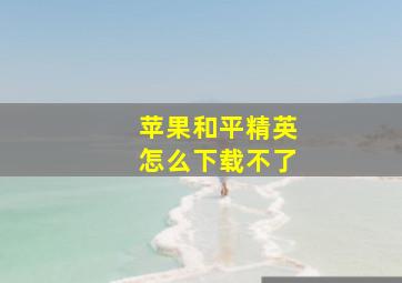 苹果和平精英怎么下载不了