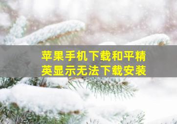 苹果手机下载和平精英显示无法下载安装