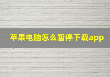 苹果电脑怎么暂停下载app