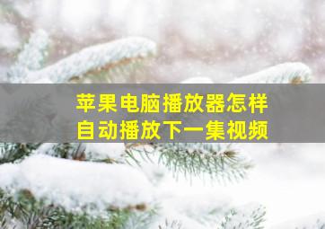 苹果电脑播放器怎样自动播放下一集视频