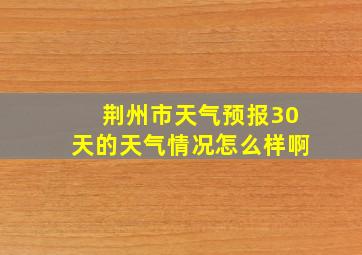 荆州市天气预报30天的天气情况怎么样啊