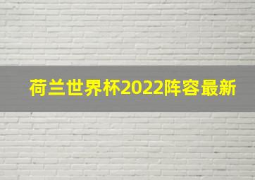 荷兰世界杯2022阵容最新