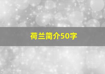 荷兰简介50字