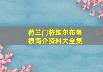 荷兰门将维尔布鲁根简介资料大全集