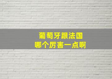 葡萄牙跟法国哪个厉害一点啊