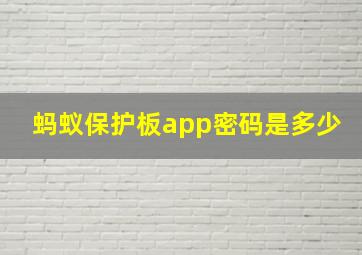 蚂蚁保护板app密码是多少