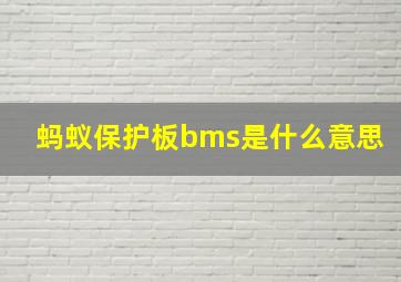 蚂蚁保护板bms是什么意思