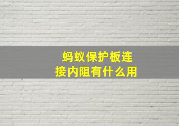 蚂蚁保护板连接内阻有什么用