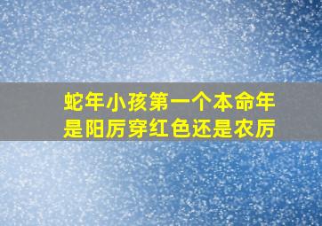 蛇年小孩第一个本命年是阳厉穿红色还是农厉