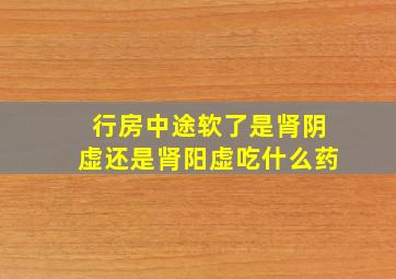 行房中途软了是肾阴虚还是肾阳虚吃什么药