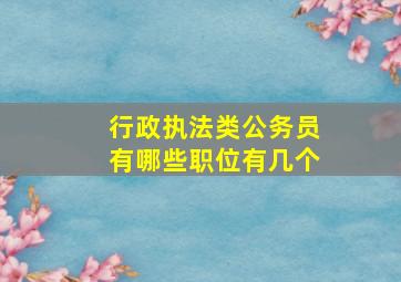 行政执法类公务员有哪些职位有几个