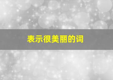 表示很美丽的词