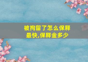 被拘留了怎么保释最快,保释金多少