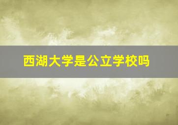 西湖大学是公立学校吗