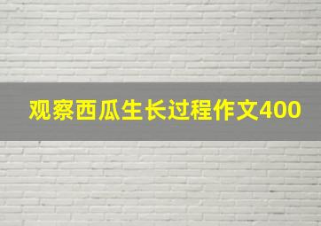 观察西瓜生长过程作文400