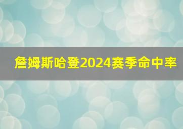 詹姆斯哈登2024赛季命中率