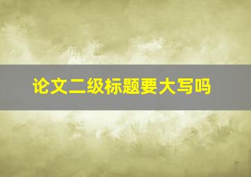 论文二级标题要大写吗